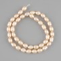 Natural river pearl beads, soft peach color, 6-7.5×5-6 mm ±, length 34 cm ±