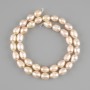 Freshwater Pearls, Soft Peach Color, 8–10×6.5–7 mm, on Thread, Length About 37 cm