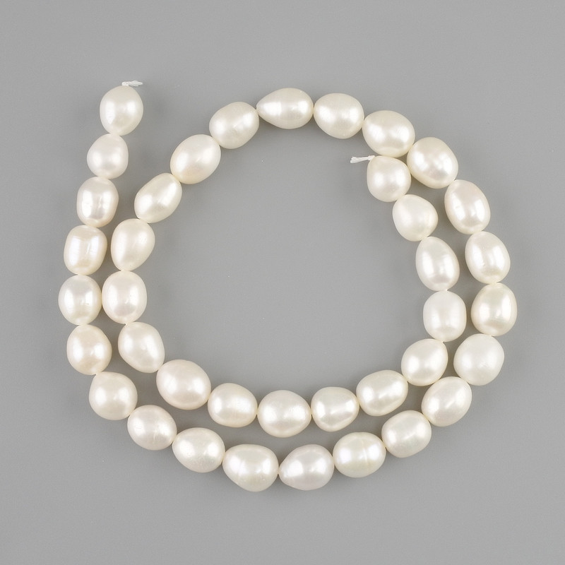 Natural freshwater pearl beads 9–11 mm, 5×8 mm, 5–9 mm, length approx. 39 cm