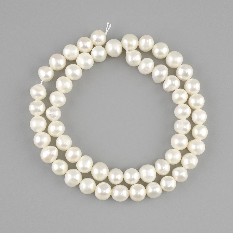 Natural freshwater pearl beads 6.5–7.5×6–7 mm, length 36 cm ±