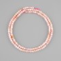 Pink Opal Beads, Faceted Cube, 3x3 mm, Length 39 cm ±