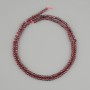 Garnet beads, faceted round beads, 2 mm diameter, 39 cm length on thread
