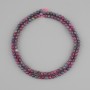 Sapphire and Ruby Beads, Faceted Ball, Diameter 3.5 mm, Length 38 cm ±