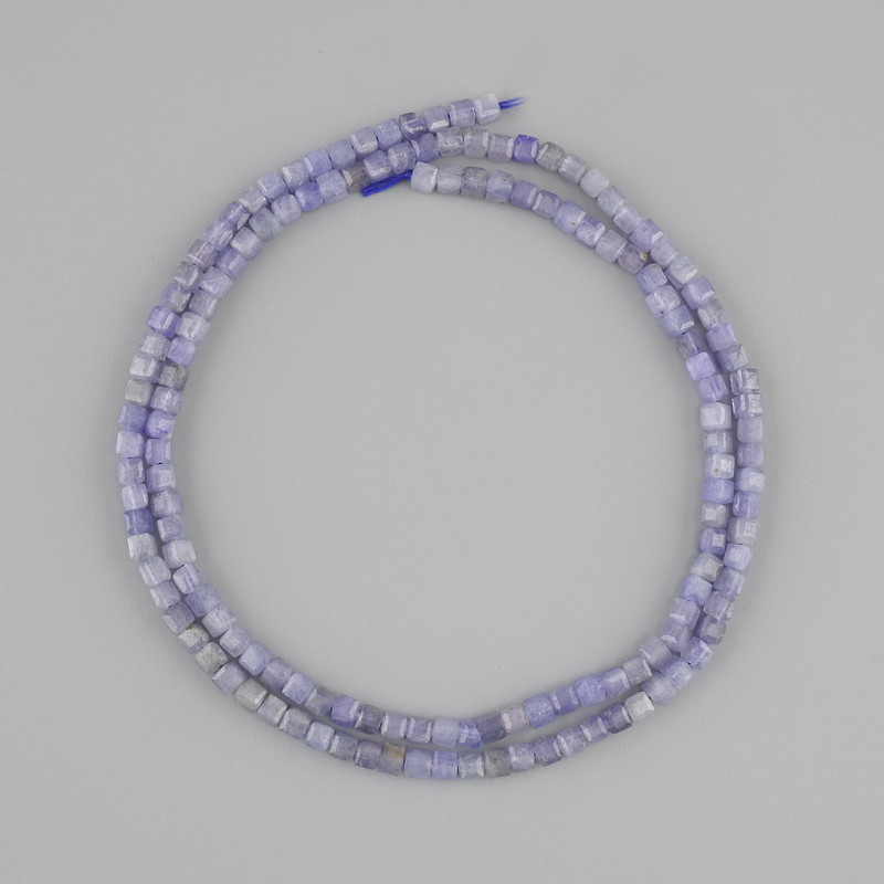 Sapphire beads, faceted cube-cut, 2.5×2.5 mm, 39 cm strand ±