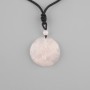 Tree of Life Pendant with Pink Quartz, diameter 36 mm ± on a black cord with a drawstring, length 78 cm+