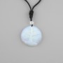 Pendant Tree of Life with Moonstone Opalite, 36 mm diameter ± on black cord with drawstring, length 78 cm+