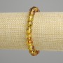 Amber bracelet with smooth beads, 8 mm diameter, 18 cm length, elastic