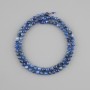 Kyanite beads, natural stone, faceted round beads, 4 mm diameter, 38 cm length ±
