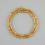 Citrine beads, natural gemstone, faceted cube, 4x4 mm, 39 cm length ±