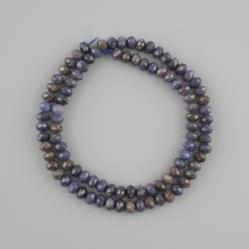 Sapphire Beads, Natural Gemstone, Faceted Rondelle, Diameter 5x4 mm, Length 39 cm