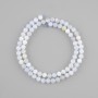 Blue agate (sapphirine) natural stone faceted bead, 5 mm diameter, 38 cm length ±