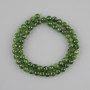 Beads of Diopside — Natural Stone — Faceted Round Beads, 6–6.5 mm, 39 cm Strand