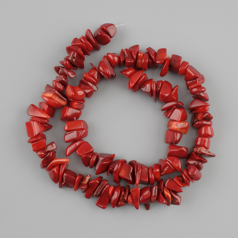 Coral Chip Beads, diameter 7-11×3-5 mm, length 40 cm