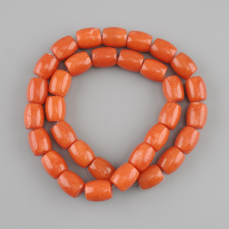 Barrel-shaped Coral Beads, 12.5×10 mm, 40 cm length ±