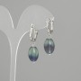 Fluorite barrel bead earrings, diameter 14×10 mm, length 33 mm