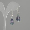 Fluorite Teardrop Earrings, diameter 14×10 mm, length 37 mm ±
