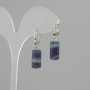 Fluorite Cylinder Earrings, diameter 16×8 mm, length 32 mm ±