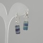 Earrings Fluorite cylinder, diameter 16×8 mm, length 34 mm ±
