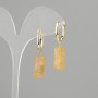 Citrine Cylinder Earrings, diameter 18×8 mm, length 37 mm