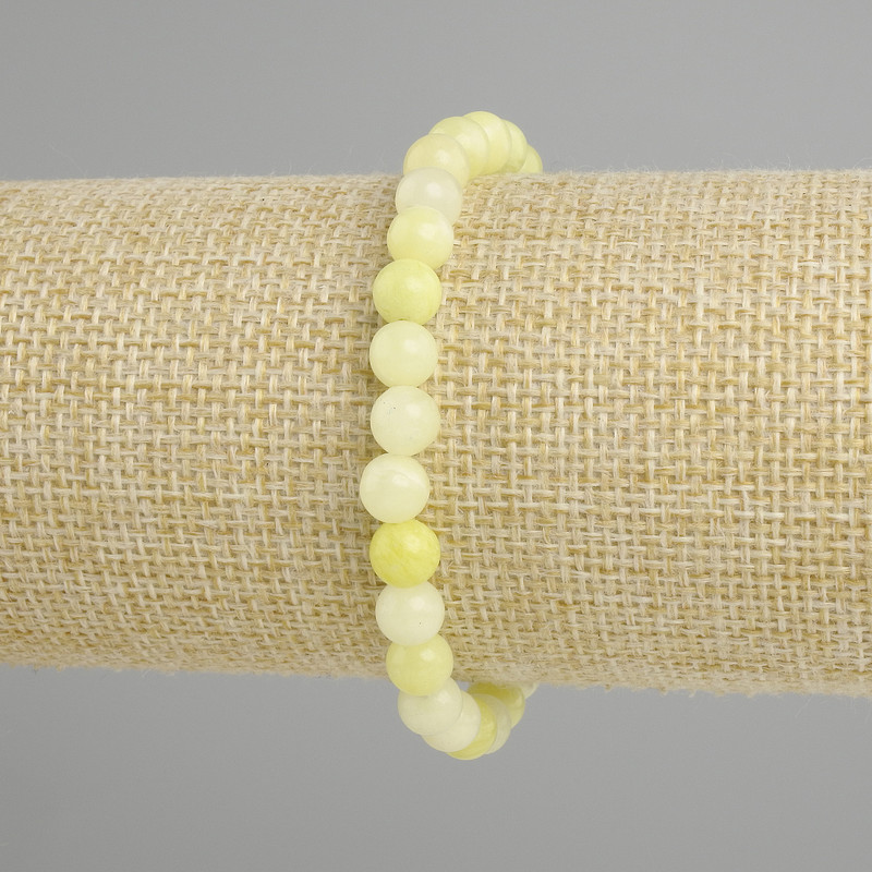 Bracelet Onyx (Artificial) Smooth Bead, 6mm Diameter, 18cm Length, Stretch