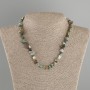 Moss Agate Chip Beads Necklace, diameter 6-12×4-6 mm, 5 mm ±, length 40 cm + 5 cm extender chain