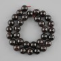 Garnet beads, smooth round beads, 12 mm diameter, 39 cm length, on thread