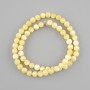 Beads Yellow Agate, Smooth Round, 6 mm Diameter ±, 38 cm Length ±, on Beading Thread