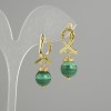 Malachite Smooth Bead Earrings 10 mm ±, length 30 mm ±