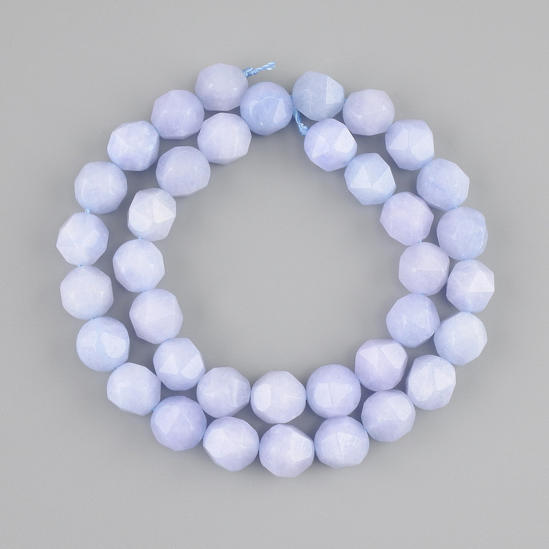 Aquamarine Beads, Faceted, 9.5–10×9 mm, 38 cm on thread