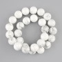 Cacholong beads, smooth round 14 mm, length approx. 39 cm on thread
