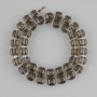 Beads Smoky Quartz Faceted Cube 8x8 mm +-, Seed Beads 3 mm +-, Length 36 cm +- on Thread