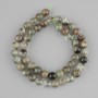 Moss Agate Beads, Smooth Round Bead, 8mm diameter ±, 38cm length ±, on thread