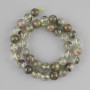 Beads Moss Agate smooth round, 10mm diameter, 39cm length on thread