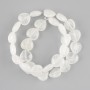Heart-shaped Rock Crystal Beads, 14 mm, on beading thread, length 36 cm ±