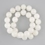 White Quartz Beads Smooth Ball 14mm ±, length 38 cm ± on thread