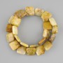 Fossilized Coral Beads, Rectangular 15x15 mm, Length approx. 38 cm, on a beading thread