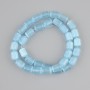 Blue Cat's Eye Cylindrical Beads, diameter 10.5–11×8 mm, length approx. 38 cm on thread