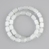White Cat's Eye Cylindrical Beads, dimensions 10.5×8 mm, length about 37 cm on thread