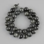 Obsidian beads, smooth ball, diameter 12.5 mm ±, length 38 cm ±