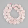 Pink Quartz Heart Beads, 14×14 mm, Length approx. 35 cm