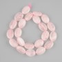 Pink quartz beads, oval, diameter 18×13 mm, length 39 cm+