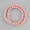 Pink Lava Beads, Smooth Round, 8 mm Diameter, on Thread, Length approx. 39 cm+