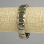 Pyrite bracelet with smooth rounded links 15×10 mm, length 18 cm ±, stretch