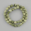 Serpentine Beads, Faceted, 9×8 mm, 37 cm long on beading thread