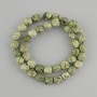 Serpentine Beads, Faceted, 9×8 mm, 37 cm long on beading thread