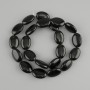 Black Agate Beads, Oval, 18x13 mm, on Thread