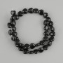 Beads Black Agate Heart, 10x9 mm, 5 mm +/-, length 35 cm +/- on beading thread