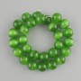 Green Cat's Eye Beads, Smooth Round Beads, Diameter 13.5-14 mm, Length 37 cm on Monofilament
