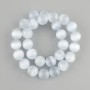 Cat's Eye Beads, Smooth Round, Diameter 13.5–14 mm, Length 37 cm on beading thread