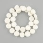 Sponge Coral Beads – Coin-shaped, 14–15 mm, 40 cm length on thread